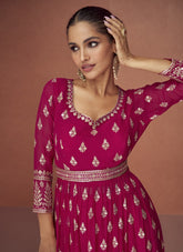 Real Georgette Fancy Embroidered Salwar Suit in Pink